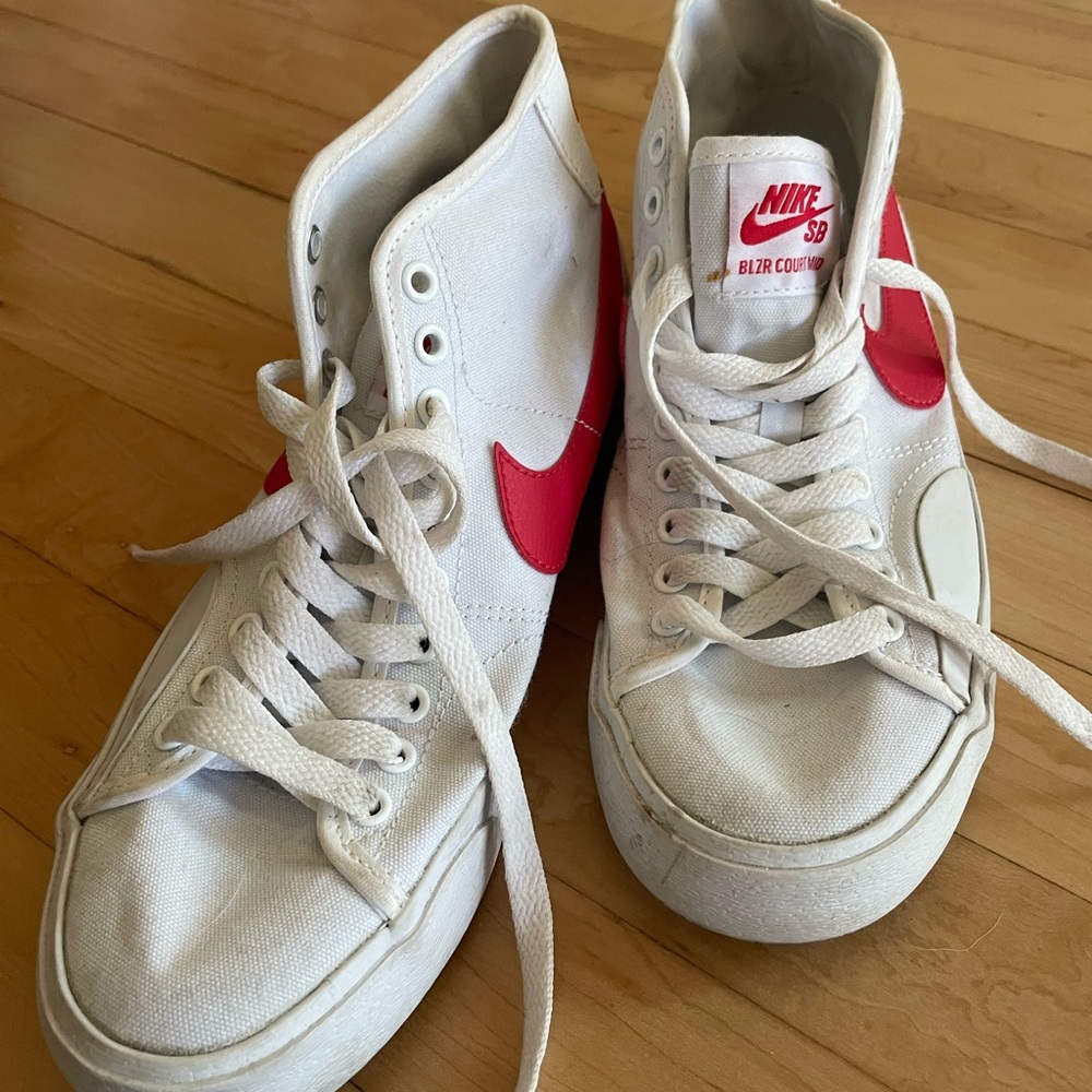 Nike SB Blazer White and Red Sneakers